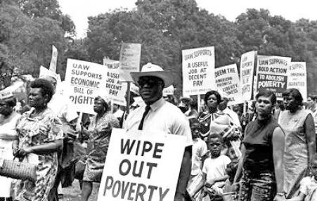 Placard reads 'Wipe Out Poverty' at 1968 Poor People's Campaign